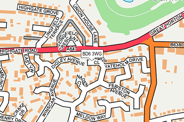 BD6 3WG map - OS OpenMap – Local (Ordnance Survey)