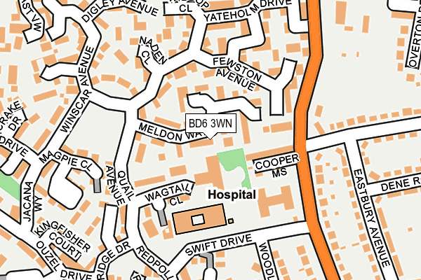 BD6 3WN map - OS OpenMap – Local (Ordnance Survey)
