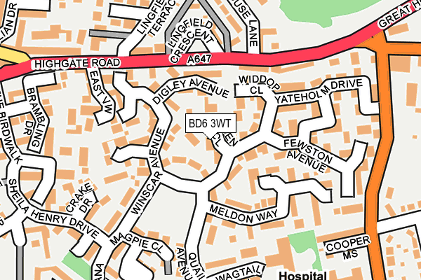 BD6 3WT map - OS OpenMap – Local (Ordnance Survey)