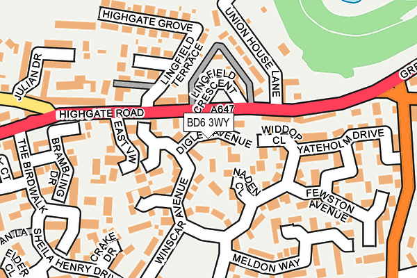 BD6 3WY map - OS OpenMap – Local (Ordnance Survey)