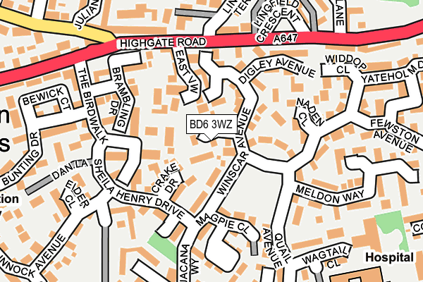 BD6 3WZ map - OS OpenMap – Local (Ordnance Survey)