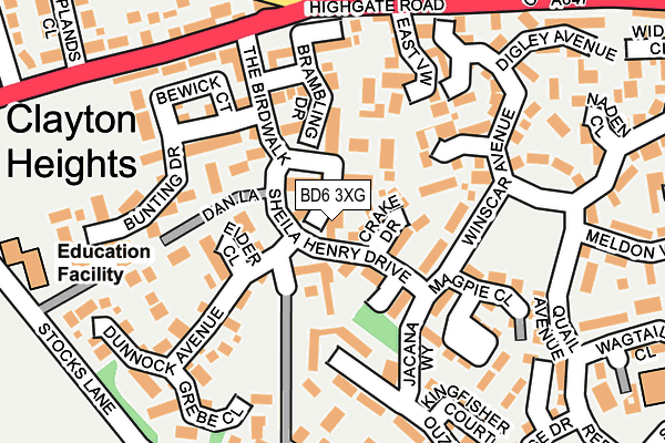 BD6 3XG map - OS OpenMap – Local (Ordnance Survey)