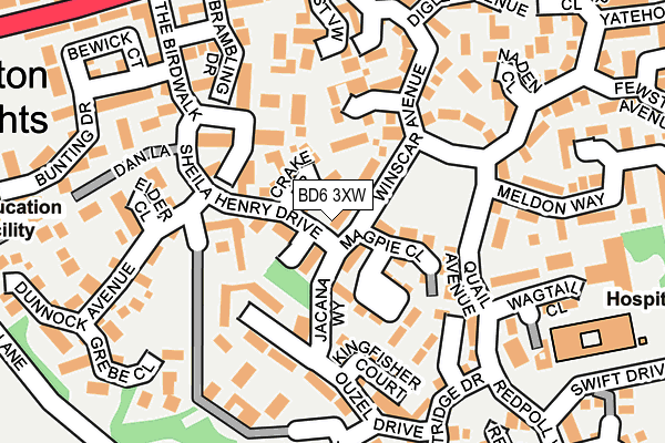 BD6 3XW map - OS OpenMap – Local (Ordnance Survey)