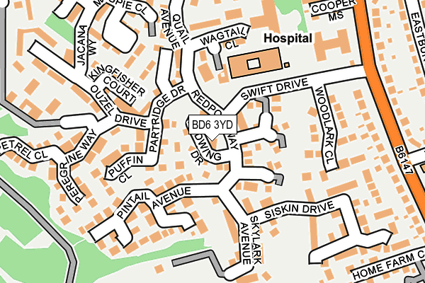 BD6 3YD map - OS OpenMap – Local (Ordnance Survey)