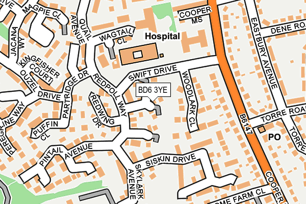 BD6 3YE map - OS OpenMap – Local (Ordnance Survey)