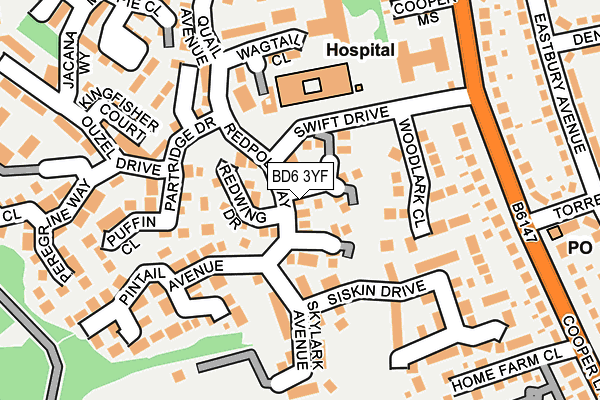 BD6 3YF map - OS OpenMap – Local (Ordnance Survey)