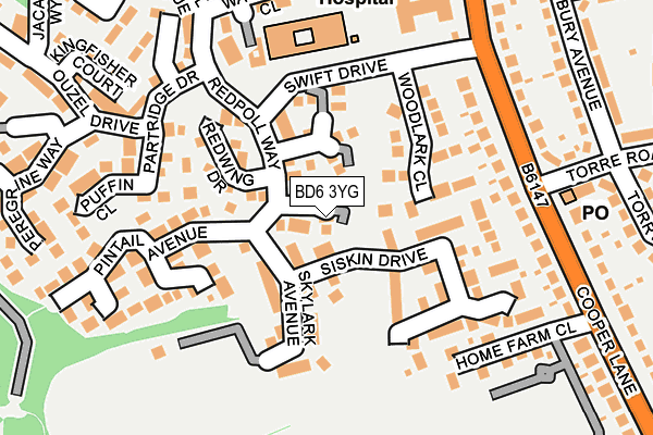 BD6 3YG map - OS OpenMap – Local (Ordnance Survey)