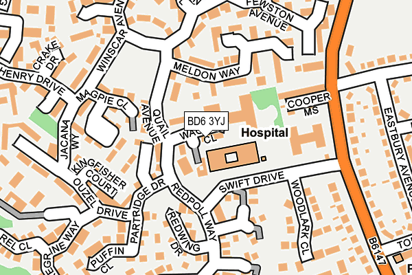 BD6 3YJ map - OS OpenMap – Local (Ordnance Survey)