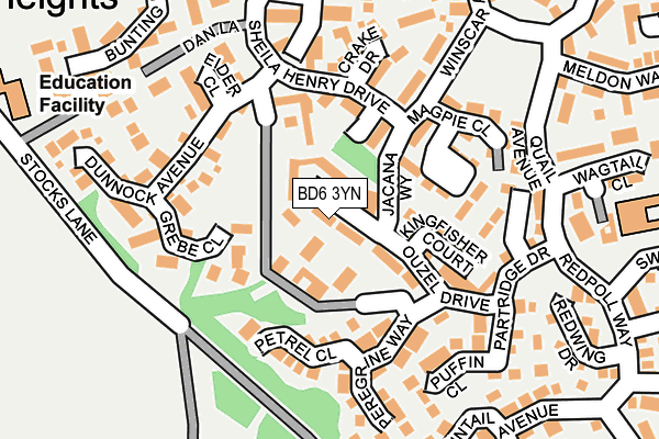 BD6 3YN map - OS OpenMap – Local (Ordnance Survey)