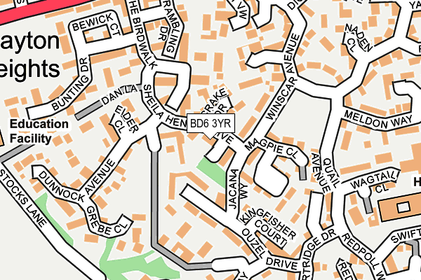 BD6 3YR map - OS OpenMap – Local (Ordnance Survey)