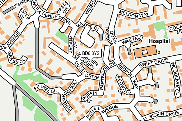 BD6 3YS map - OS OpenMap – Local (Ordnance Survey)