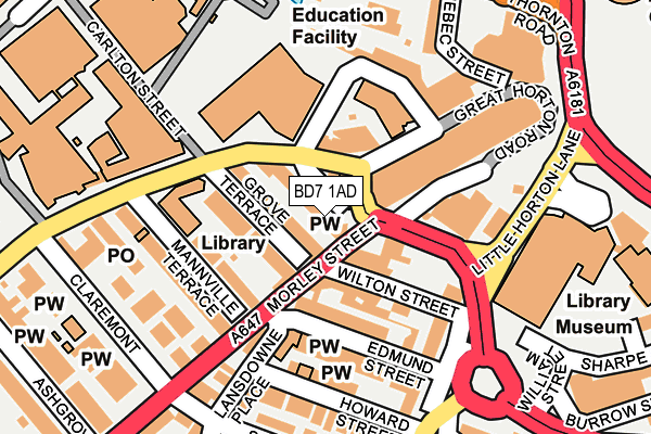 BD7 1AD map - OS OpenMap – Local (Ordnance Survey)