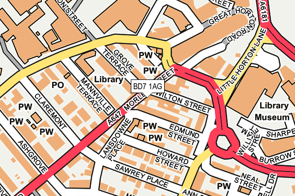 BD7 1AG map - OS OpenMap – Local (Ordnance Survey)
