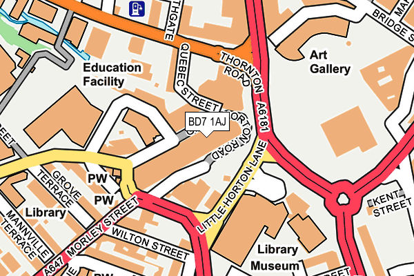 BD7 1AJ map - OS OpenMap – Local (Ordnance Survey)