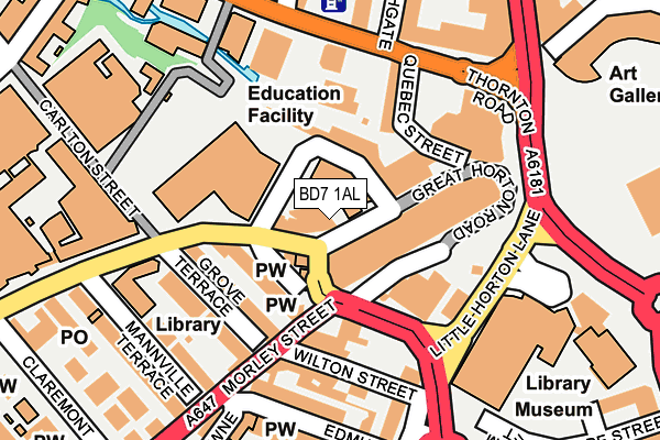 BD7 1AL map - OS OpenMap – Local (Ordnance Survey)