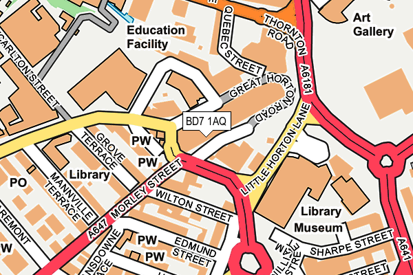 BD7 1AQ map - OS OpenMap – Local (Ordnance Survey)