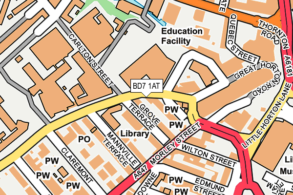 BD7 1AT map - OS OpenMap – Local (Ordnance Survey)