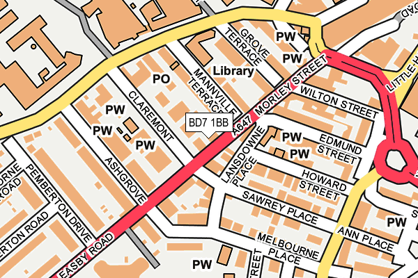 BD7 1BB map - OS OpenMap – Local (Ordnance Survey)