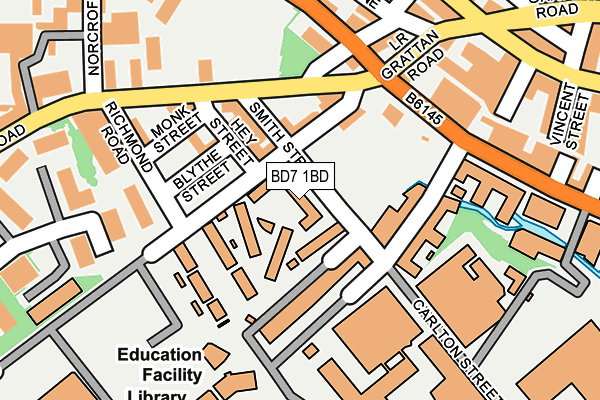 BD7 1BD map - OS OpenMap – Local (Ordnance Survey)