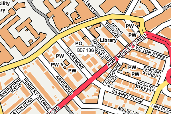 BD7 1BG map - OS OpenMap – Local (Ordnance Survey)