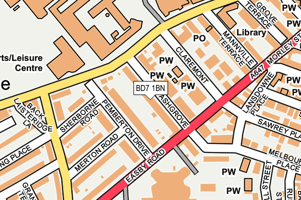 BD7 1BN map - OS OpenMap – Local (Ordnance Survey)