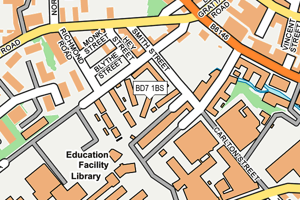 BD7 1BS map - OS OpenMap – Local (Ordnance Survey)