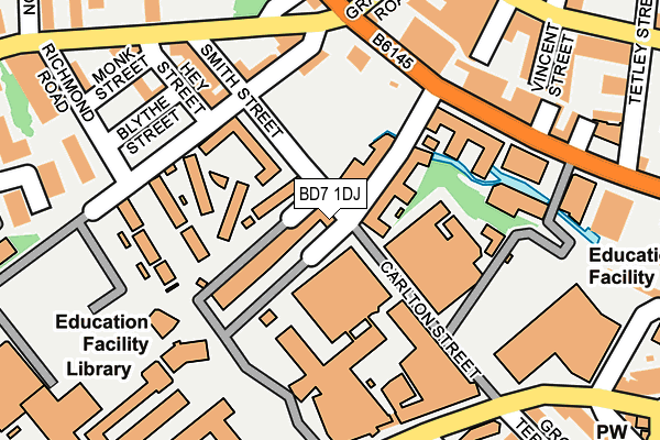 BD7 1DJ map - OS OpenMap – Local (Ordnance Survey)