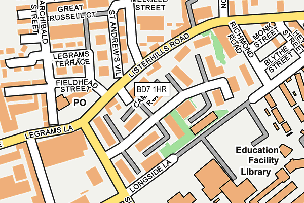 BD7 1HR map - OS OpenMap – Local (Ordnance Survey)