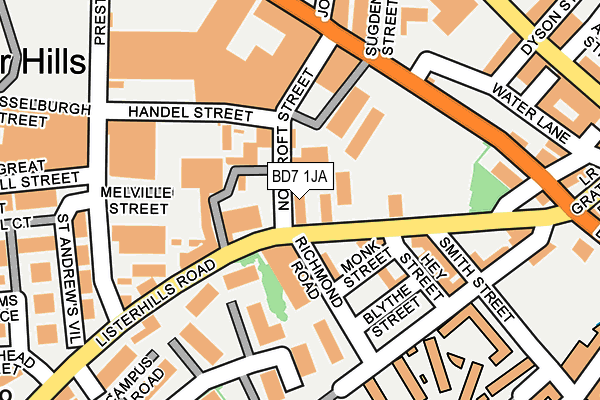 BD7 1JA map - OS OpenMap – Local (Ordnance Survey)