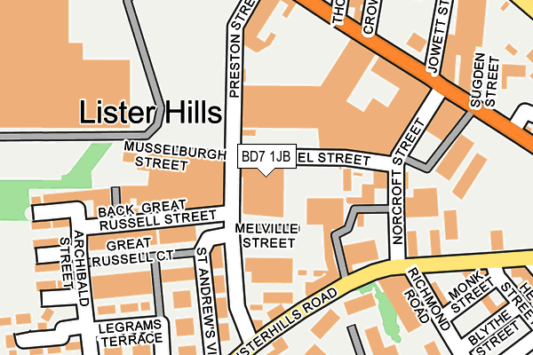 BD7 1JB map - OS OpenMap – Local (Ordnance Survey)