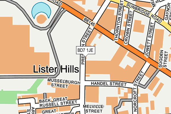 BD7 1JE map - OS OpenMap – Local (Ordnance Survey)