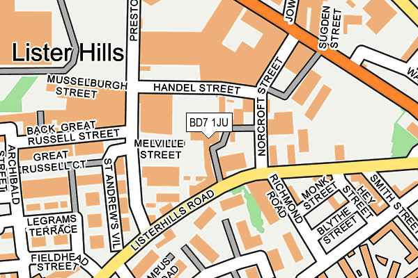 BD7 1JU map - OS OpenMap – Local (Ordnance Survey)
