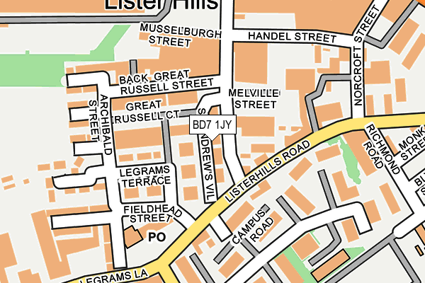 BD7 1JY map - OS OpenMap – Local (Ordnance Survey)