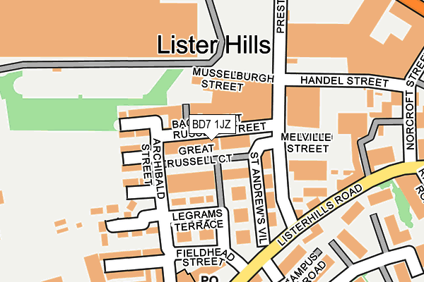 BD7 1JZ map - OS OpenMap – Local (Ordnance Survey)