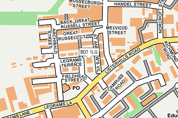 BD7 1LG map - OS OpenMap – Local (Ordnance Survey)