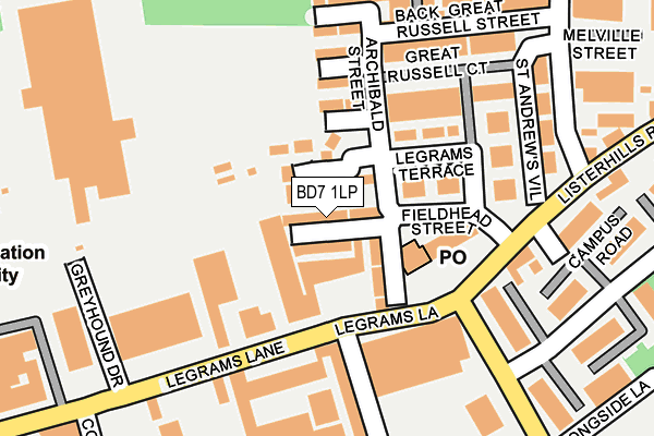 BD7 1LP map - OS OpenMap – Local (Ordnance Survey)