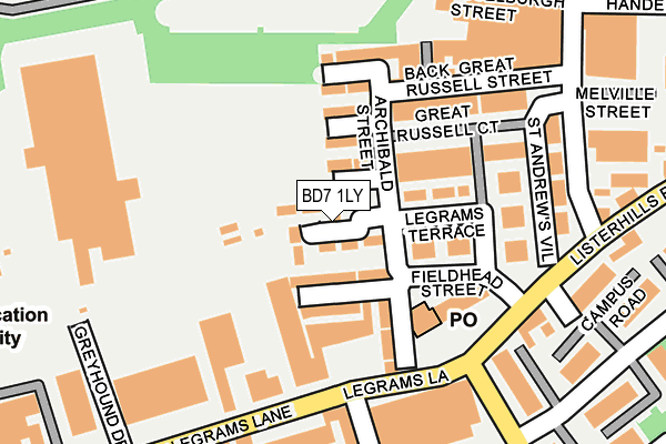 BD7 1LY map - OS OpenMap – Local (Ordnance Survey)