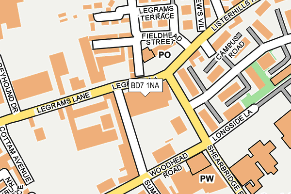 BD7 1NA map - OS OpenMap – Local (Ordnance Survey)