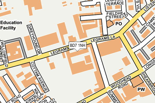BD7 1NH map - OS OpenMap – Local (Ordnance Survey)