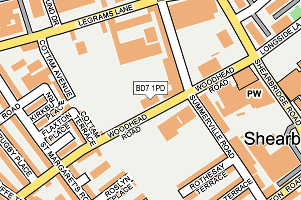 BD7 1PD map - OS OpenMap – Local (Ordnance Survey)