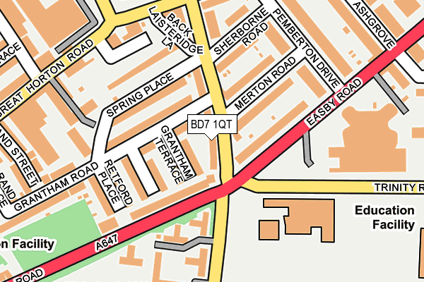 BD7 1QT map - OS OpenMap – Local (Ordnance Survey)