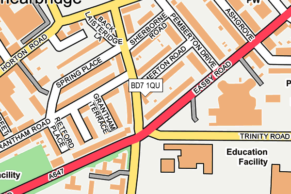 BD7 1QU map - OS OpenMap – Local (Ordnance Survey)