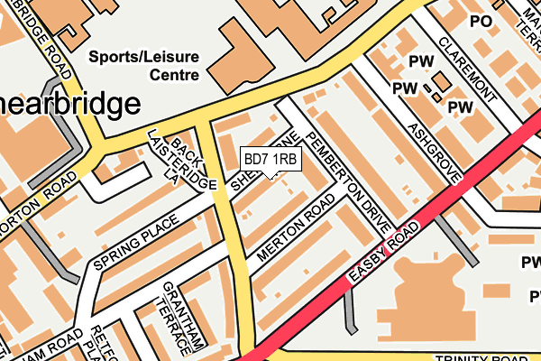 BD7 1RB map - OS OpenMap – Local (Ordnance Survey)