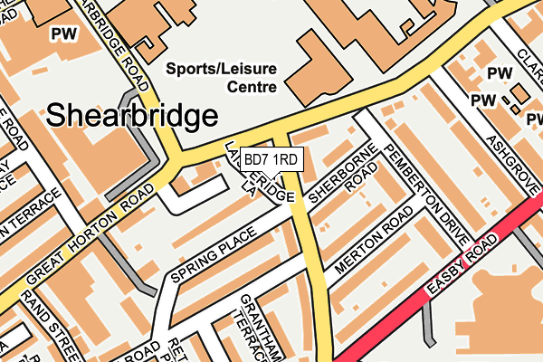 BD7 1RD map - OS OpenMap – Local (Ordnance Survey)