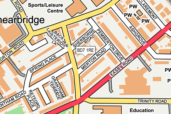 BD7 1RE map - OS OpenMap – Local (Ordnance Survey)