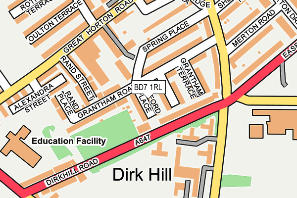 BD7 1RL map - OS OpenMap – Local (Ordnance Survey)