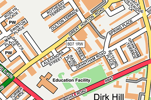 BD7 1RW map - OS OpenMap – Local (Ordnance Survey)