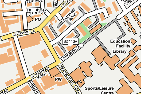 BD7 1SA map - OS OpenMap – Local (Ordnance Survey)
