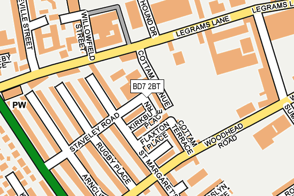 BD7 2BT map - OS OpenMap – Local (Ordnance Survey)