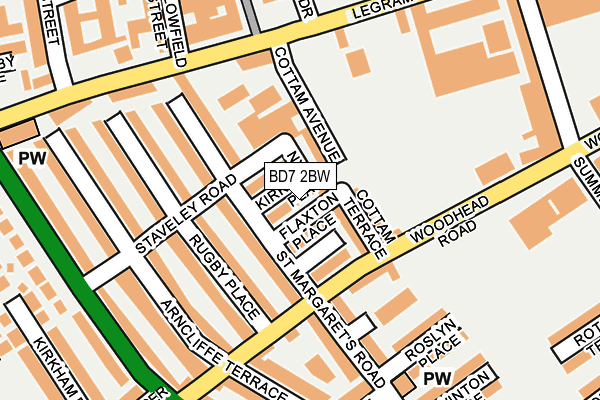 BD7 2BW map - OS OpenMap – Local (Ordnance Survey)
